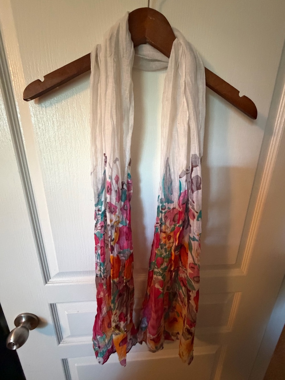 Lightweight, Colorful Watercolor Floral Scarf